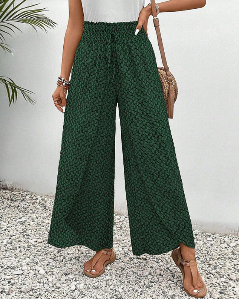 Damen Stoffhose mit weitem Bein und hohem Bund I ideal für Frühling und Sommer