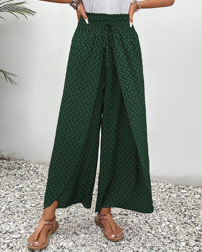 Damen Stoffhose mit weitem Bein und hohem Bund I ideal für Frühling und Sommer