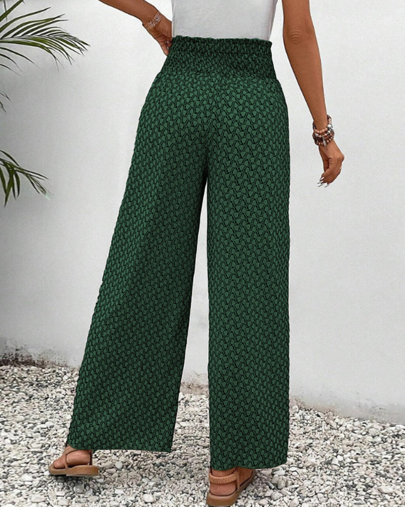 Damen Stoffhose mit weitem Bein und hohem Bund I ideal für Frühling und Sommer