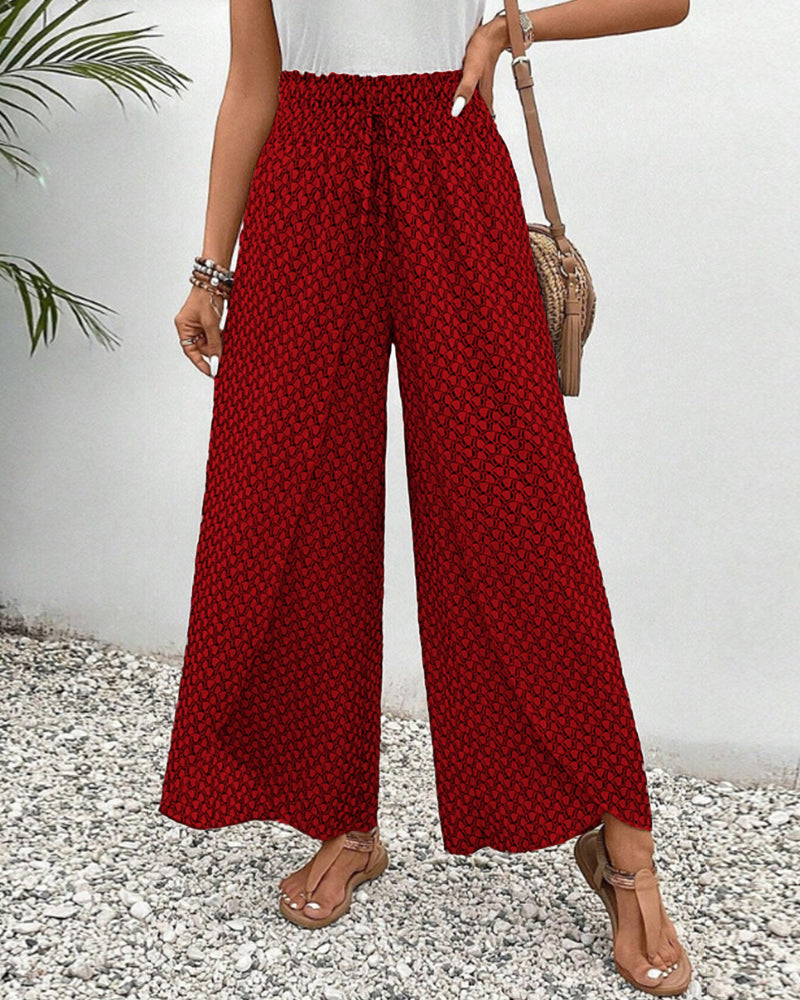 Damen Stoffhose mit weitem Bein und hohem Bund I ideal für Frühling und Sommer