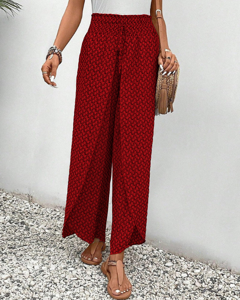 Damen Stoffhose mit weitem Bein und hohem Bund I ideal für Frühling und Sommer
