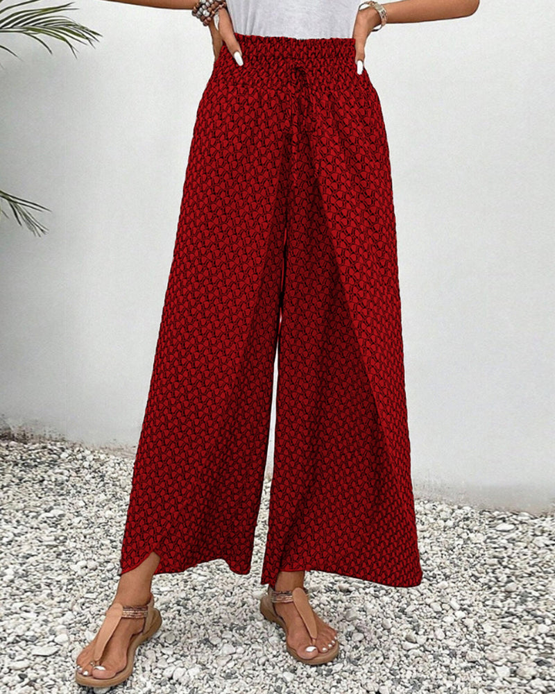Damen Stoffhose mit weitem Bein und hohem Bund I ideal für Frühling und Sommer