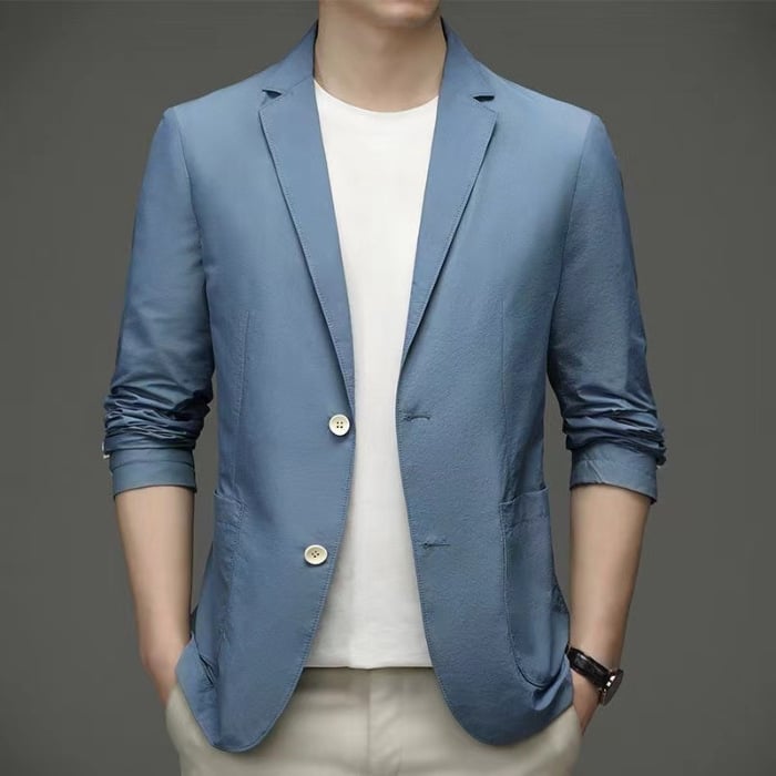 Leichter Business-Blazer für Herren mit Zwei-Knopf-Verschluss – Slim Fit Sakko für Frühling und Sommer