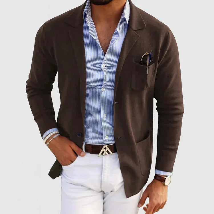 Klassischer Herren Einreiher-Blazer mit Knopfverschluss I Ideal für Frühling und Sommer