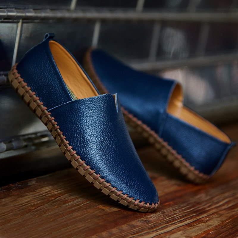 Herren Sommer Slip-On Fahrschuhe mit Gummisohle und einfachem Einstieg