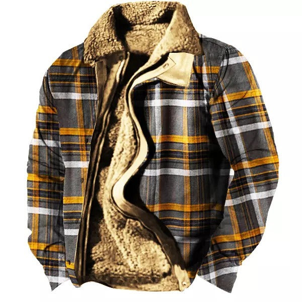 Herren Fleecejacke mit Aztekischem Geometrischem Print – Ideal für Sommerabende