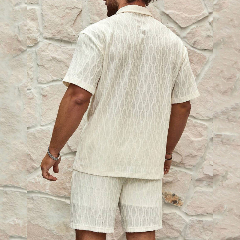 Herren Sommer Casual Kurzarmhemd und passende Shorts Set für den Sommer