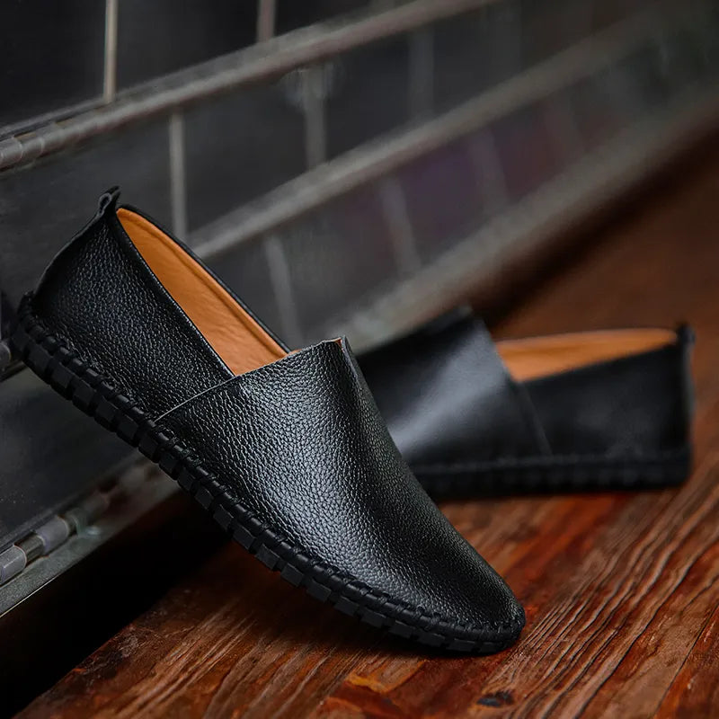 Herren Sommer Slip-On Fahrschuhe mit Gummisohle und einfachem Einstieg