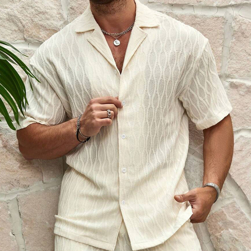 Herren Sommer Casual Kurzarmhemd und passende Shorts Set für den Sommer