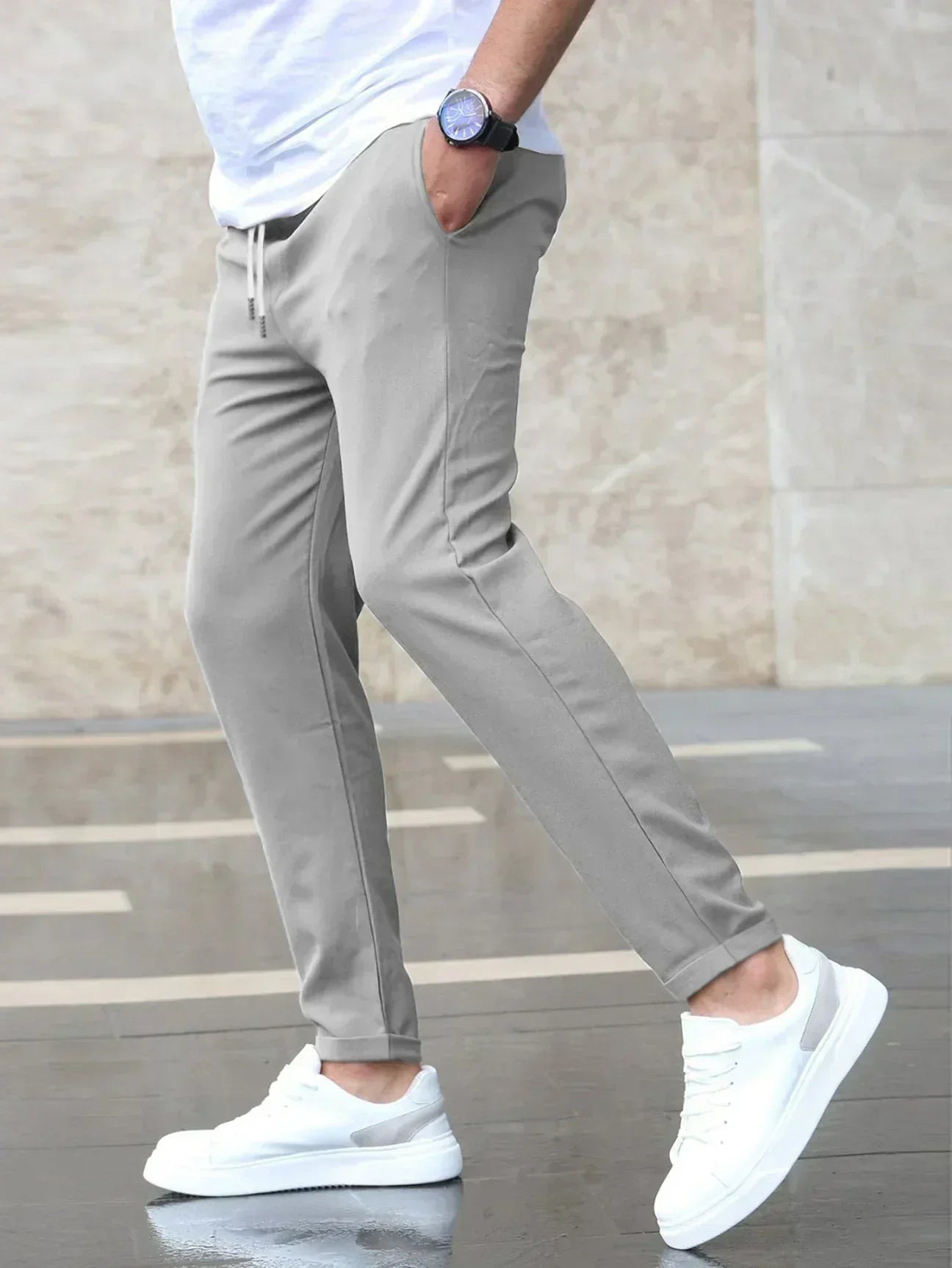 Sommerliche Stretch-Hose für Herren – Bequeme Business & Freizeit Hose mit schlanker Passform | Atmungsaktiv & Formstabil | Ideal für Alltag & Büro