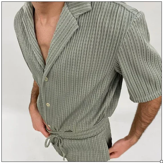 Sommer-Set für Herren | Kurzarm-Hemd & Shorts aus Leinen-Baumwoll-Mix – Atmungsaktiv & Leicht | Perfekt für heiße Sommertage