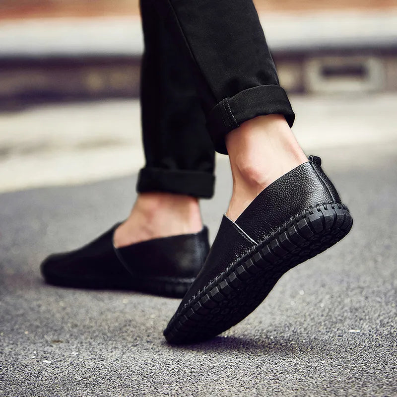 Herren Sommer Slip-On Fahrschuhe mit Gummisohle und einfachem Einstieg