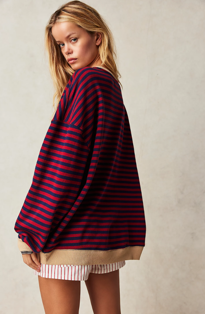 Gestreifter Strickpullover | Ideal für Sommer