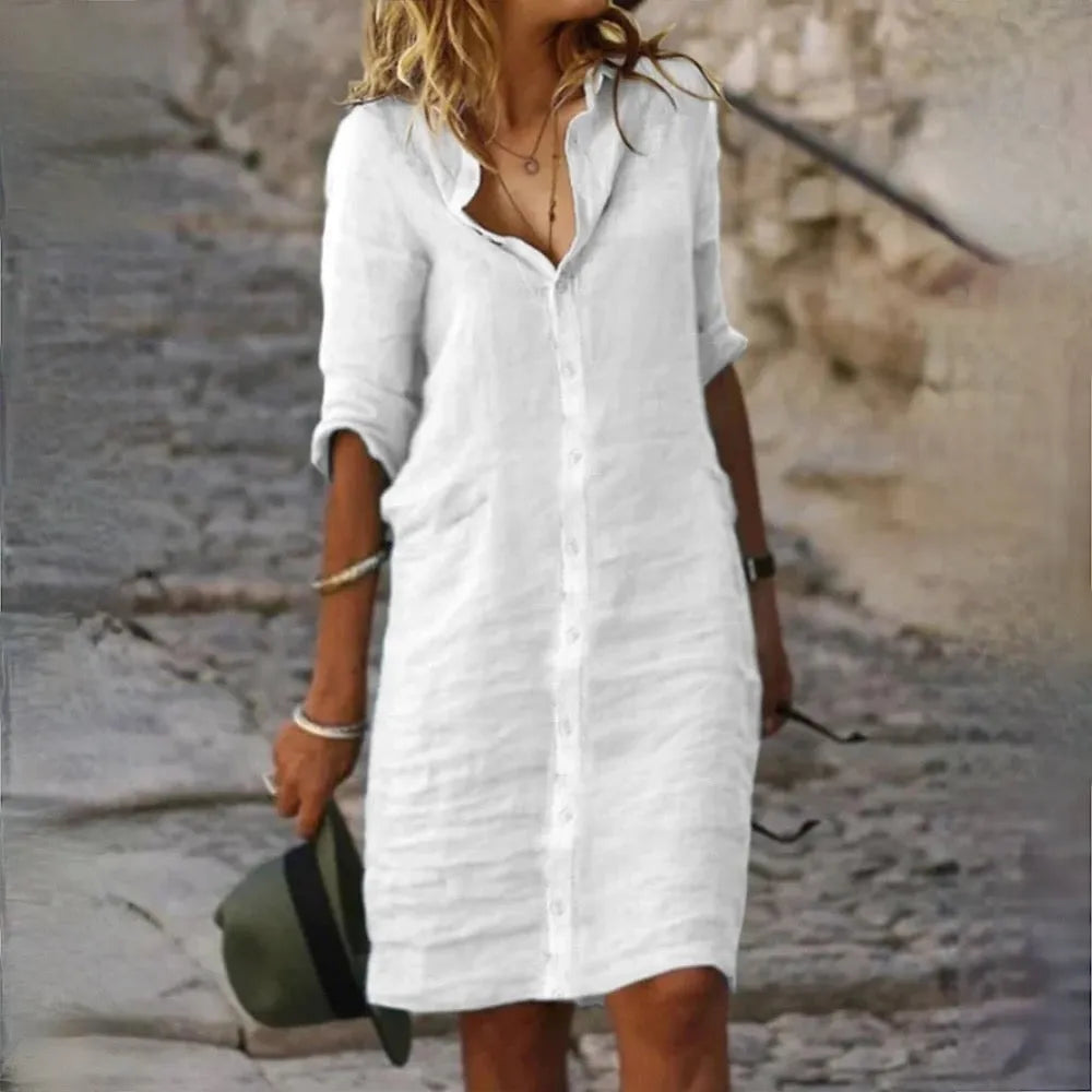 Damen Sommerkleid Ärmellos mit fließender Silhouette und femininer Passform