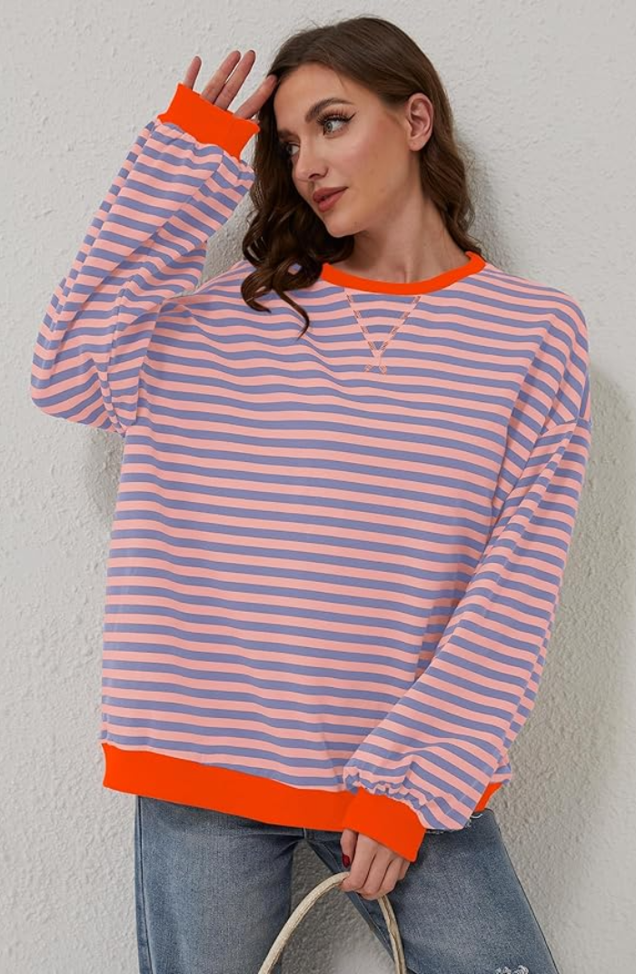 Gestreifter Strickpullover | Ideal für Sommer
