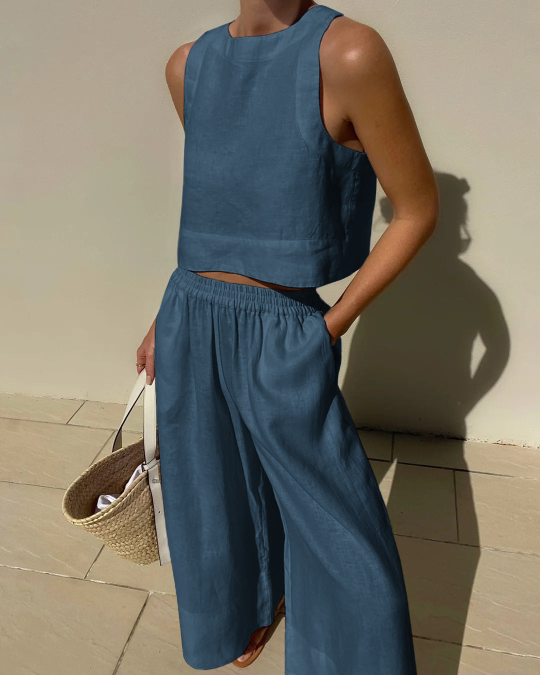 Zweiteiliges Ärmelloses Set mit Hose | Perfekt für den Sommer