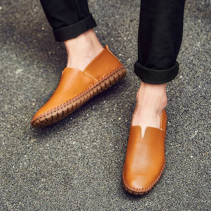 Herren Sommer Slip-On Fahrschuhe mit Gummisohle und einfachem Einstieg