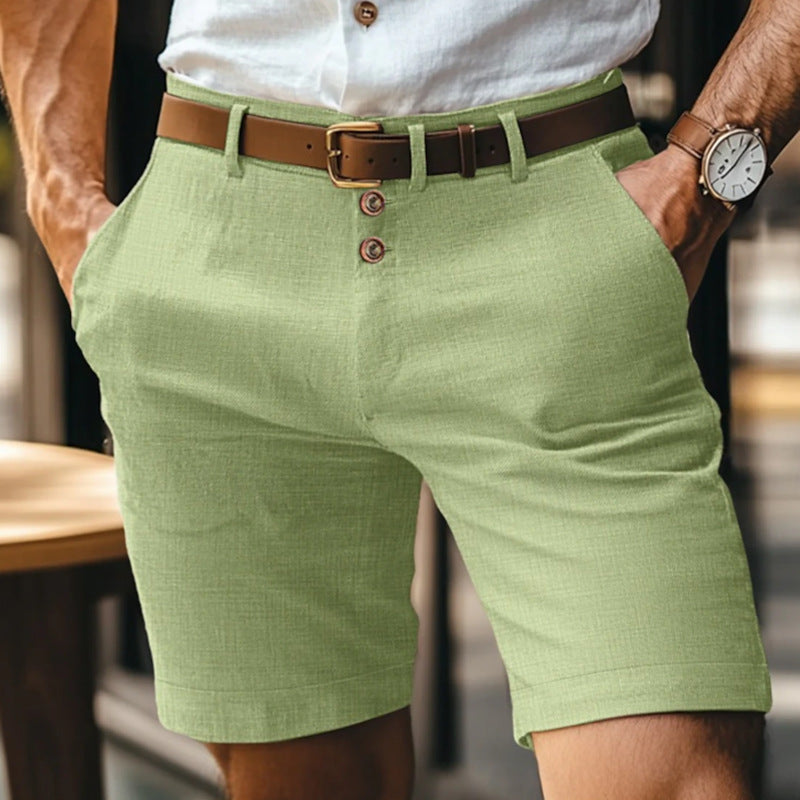 Herren Leinen-Shorts mit Knopfleiste | Perfekt für den Sommer