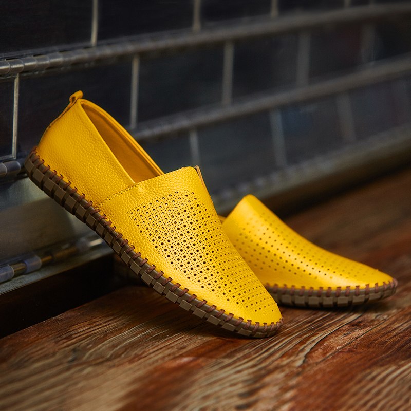 Herren Sommer Slip-On Fahrschuhe mit Gummisohle und einfachem Einstieg
