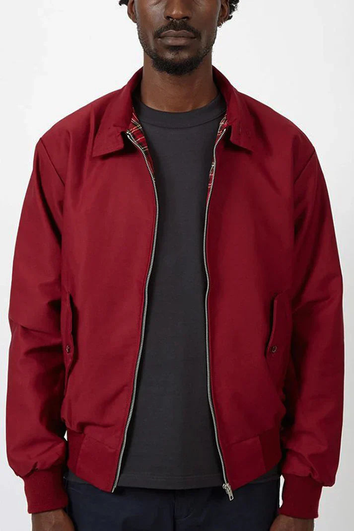 Harrington-Jacke für Herren mit Tartan-Futter, Reißverschluss & gerippten Bündchen | Ideal für Frühling & Sommer