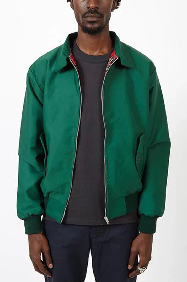 Harrington-Jacke für Herren mit Tartan-Futter, Reißverschluss & gerippten Bündchen | Ideal für Frühling & Sommer