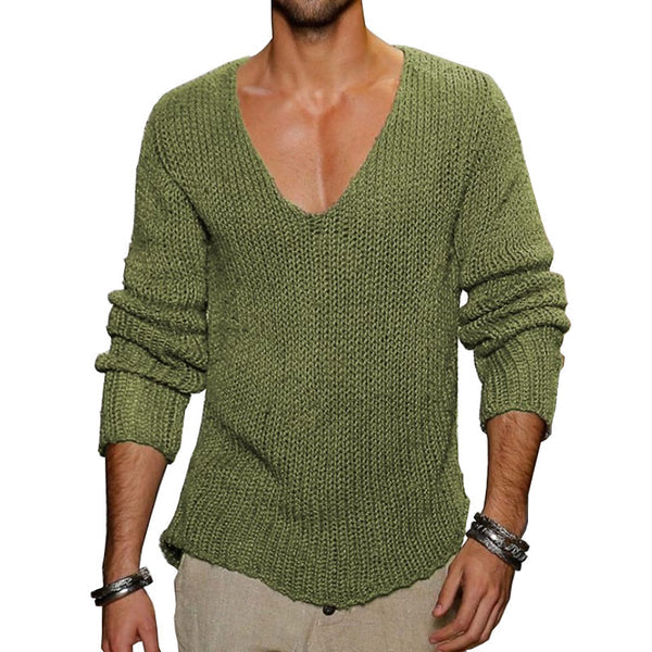Strickpullover mit V-Ausschnitt und Relaxed Fit | Ideal für Frühling & Sommer