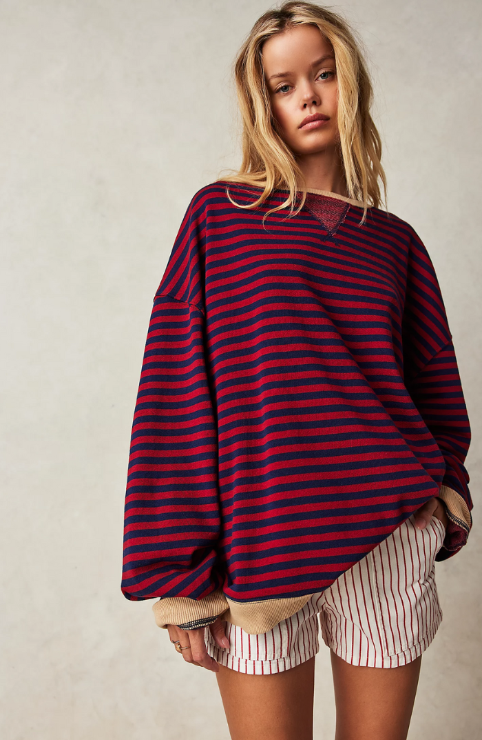 Gestreifter Strickpullover | Ideal für Sommer