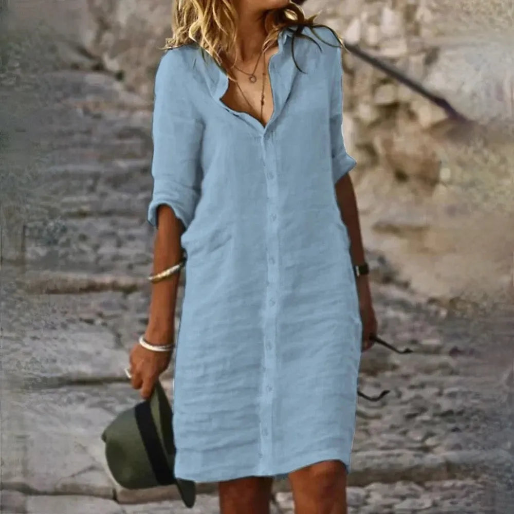 Damen Sommerkleid Ärmellos mit fließender Silhouette und femininer Passform