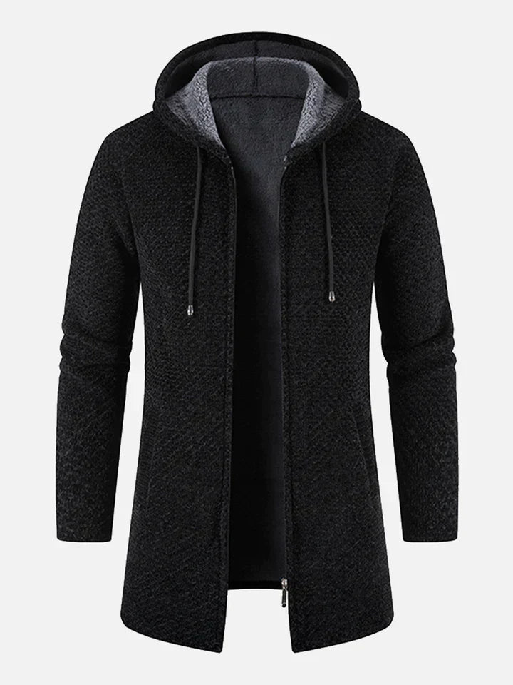 Gestrickte Zip-Up Jacke mit Kapuze und Seitentaschen – Ideal für Herbst