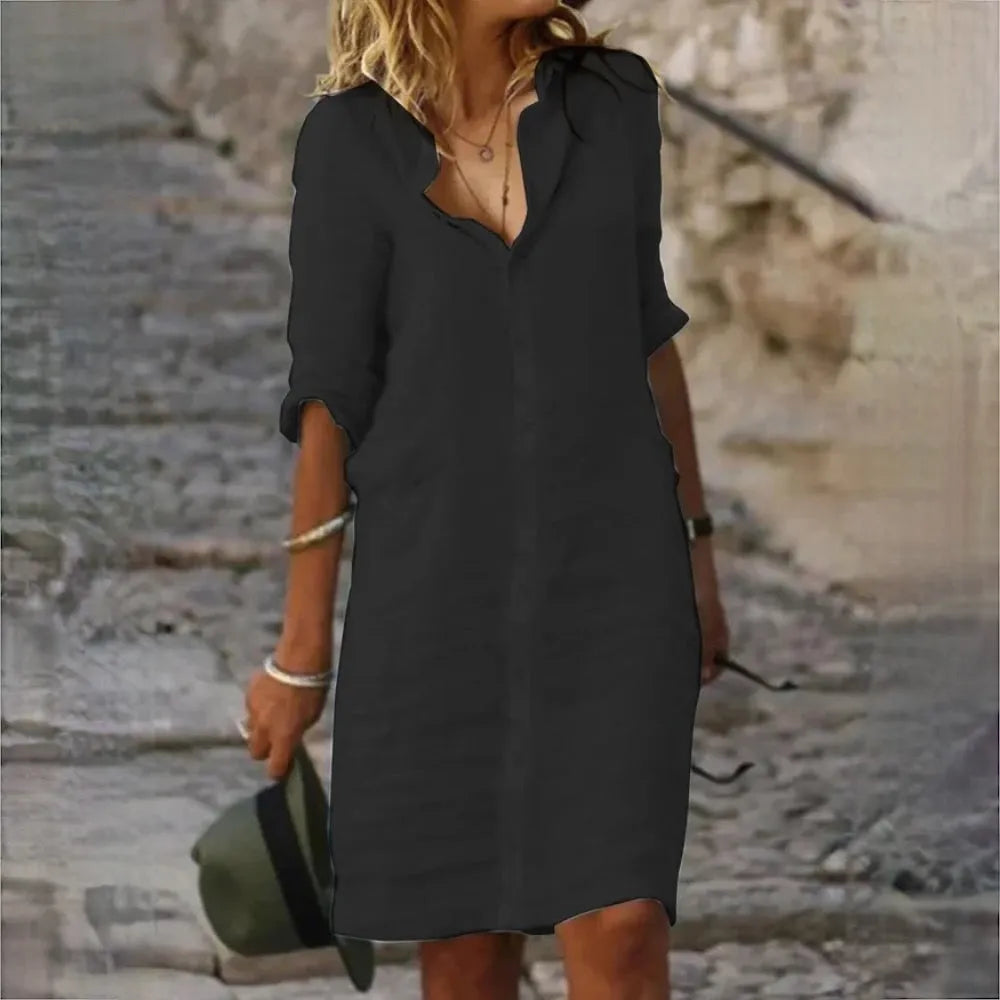 Damen Sommerkleid Ärmellos mit fließender Silhouette und femininer Passform