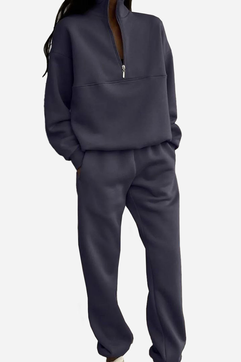 Zweiteiliges Damen-Jogger-Set aus Baumwollmischung mit Kapuzenpulli und Jogginghose | Ideal für Frühling & Sommer