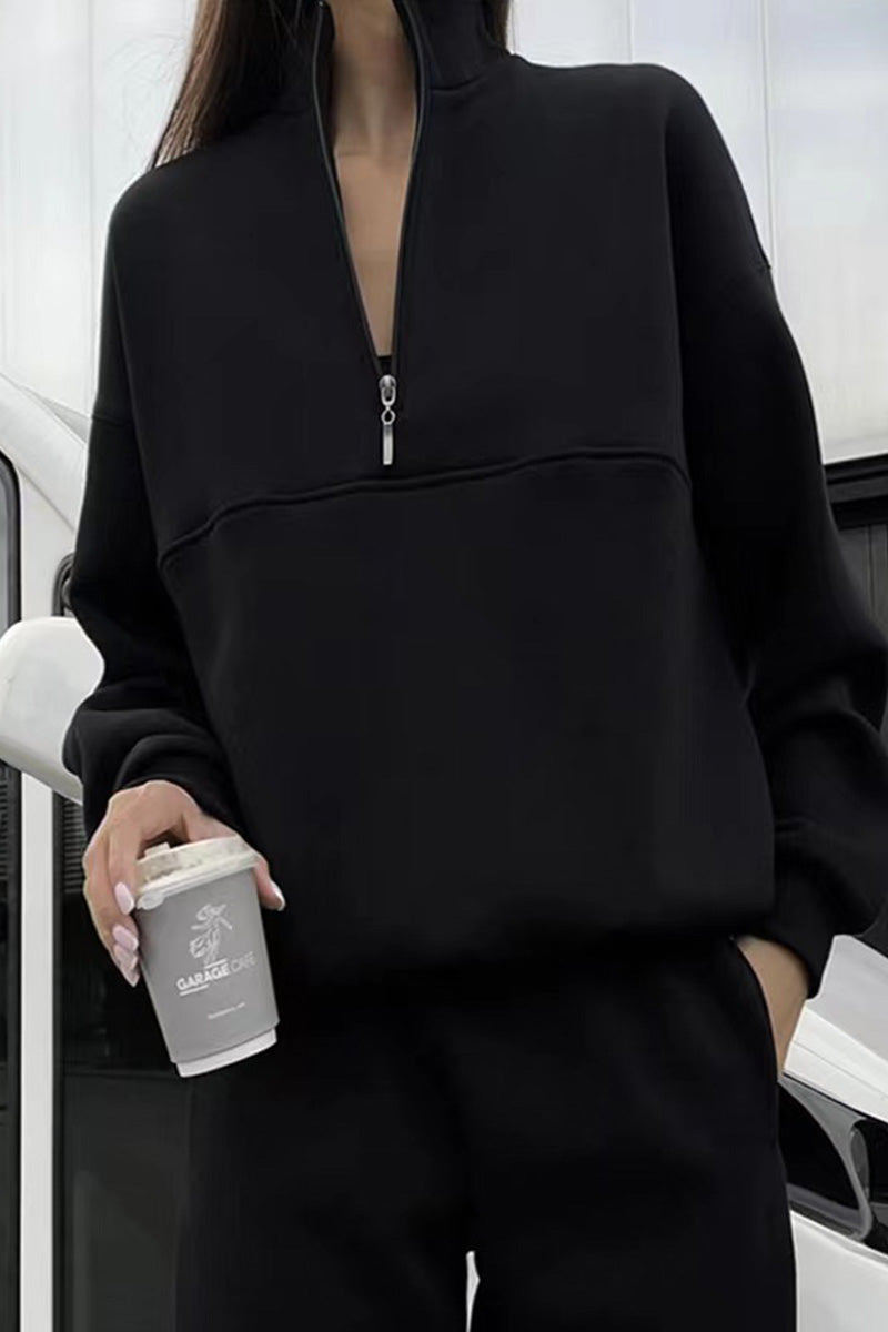 Zweiteiliges Damen-Jogger-Set aus Baumwollmischung mit Kapuzenpulli und Jogginghose | Ideal für Frühling & Sommer