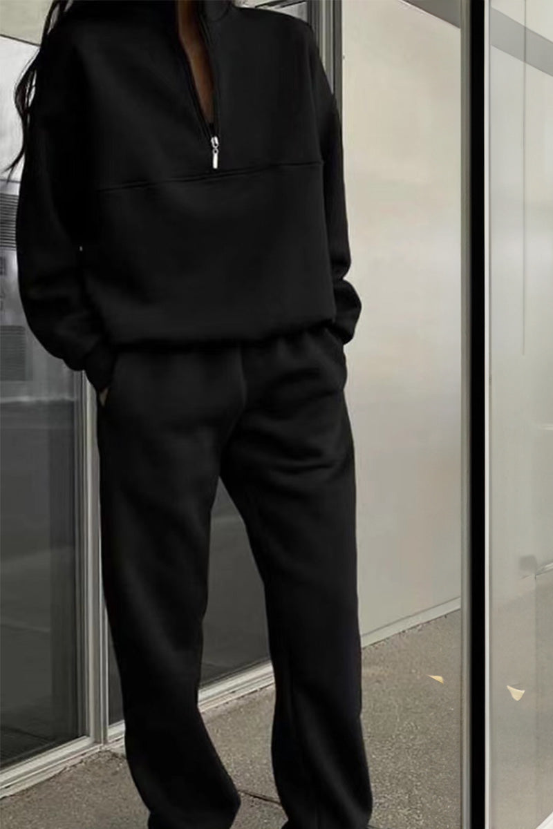 Zweiteiliges Damen-Jogger-Set aus Baumwollmischung mit Kapuzenpulli und Jogginghose | Ideal für Frühling & Sommer