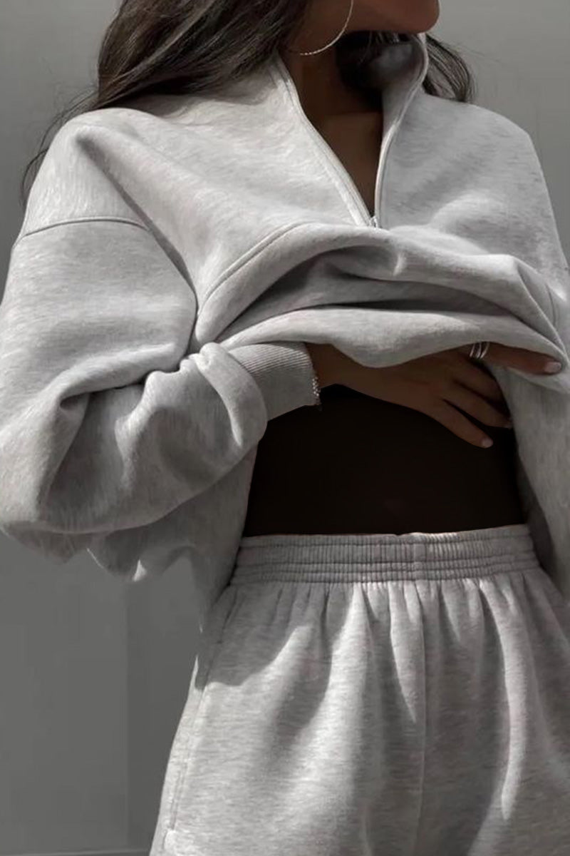 Zweiteiliges Damen-Jogger-Set aus Baumwollmischung mit Kapuzenpulli und Jogginghose | Ideal für Frühling & Sommer