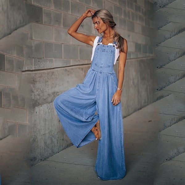 Nataly - luftiger Sommer-Overall mit verstellbarem Gürtel und weitem Bein