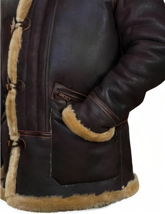 Herren Winter Bomberjacke mit Fleeceimitat und einreihigem Verschluss