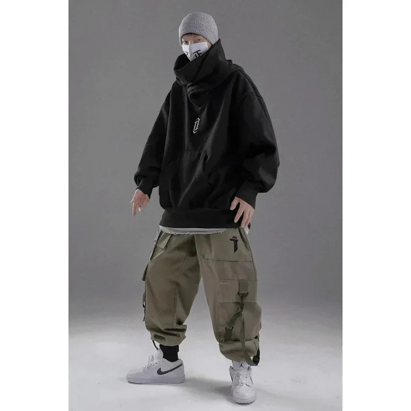 Ninja-Jacke mit Doppelkragen und asymmetrischem Reißverschluss | Ideal für Frühling und Sommer