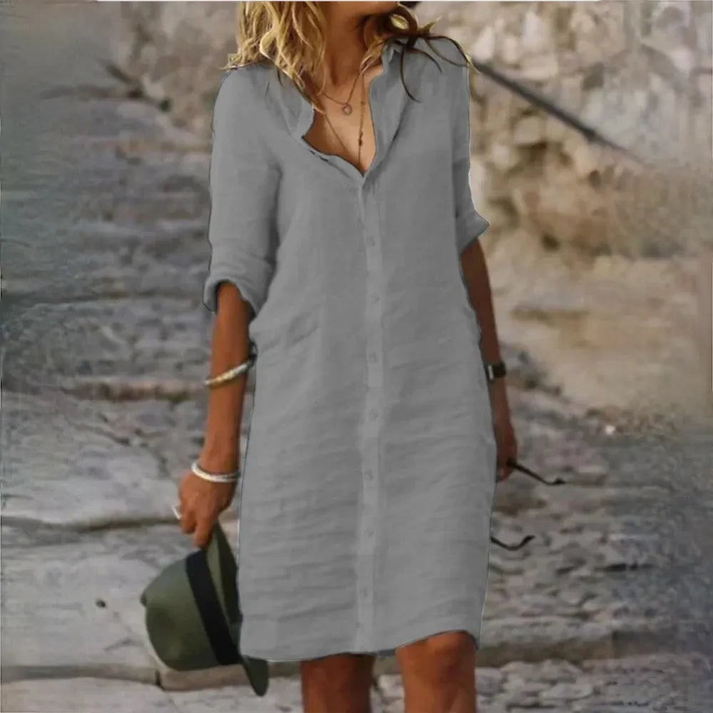 Damen Sommerkleid Ärmellos mit fließender Silhouette und femininer Passform
