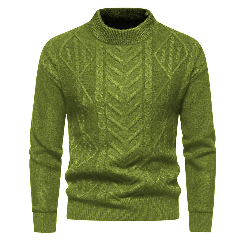 Herren Jacquard-Strickpullover mit Rundhalsausschnitt und langen Ärmeln – ideal für kühle Sommerabende