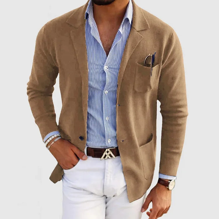 Klassischer Herren Einreiher-Blazer mit Knopfverschluss I Ideal für Frühling und Sommer