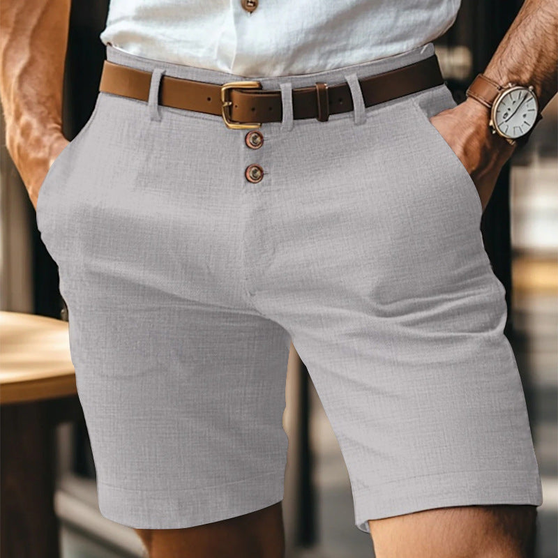 Herren Leinen-Shorts mit Knopfleiste | Perfekt für den Sommer