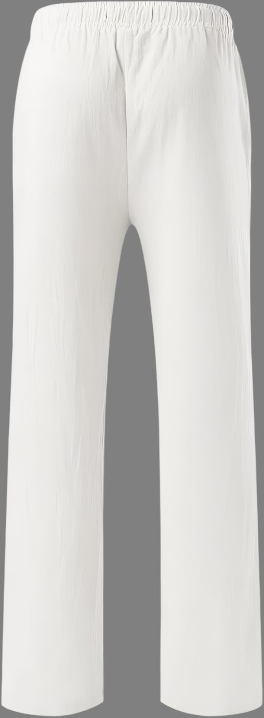 Leichte Sommerhose aus Baumwolle für Herren - Atmungsaktive Hose mit geradem Bein, elastischem Bund und Kordelzug - Perfekt für den Sommer