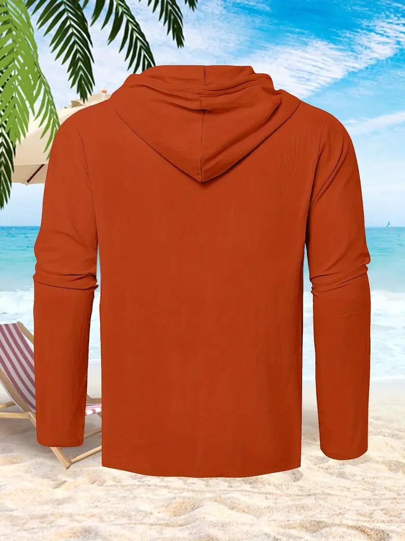 Warren - Herren Sommer Casual Button Hooded Shirt mit Kapuze