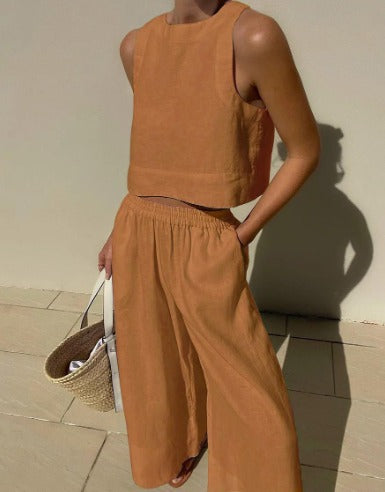Zweiteiliges Ärmelloses Set mit Hose | Perfekt für den Sommer