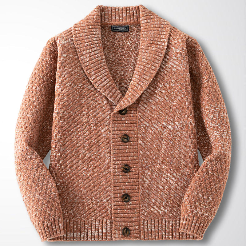 Herren Sommer-Strickjacke mit Geradem Schnitt Langarm Polyesterstrick
