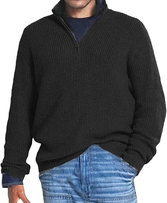 Herren Pullover Langarm Verlängerte Passform Ohne Muster