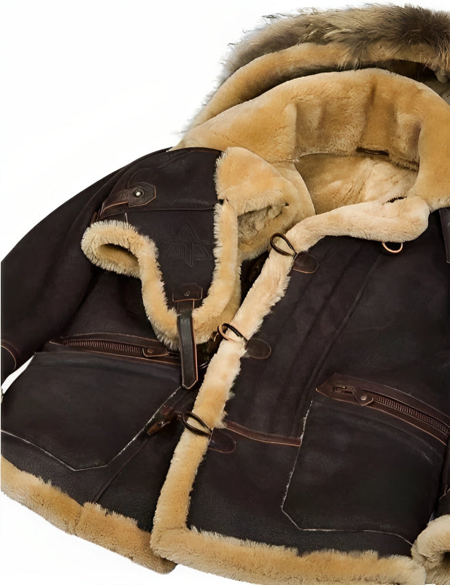 Herren Winter Bomberjacke mit Fleeceimitat und einreihigem Verschluss