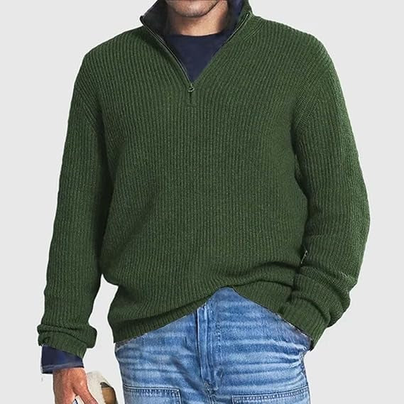 Herren Pullover Langarm Verlängerte Passform Ohne Muster