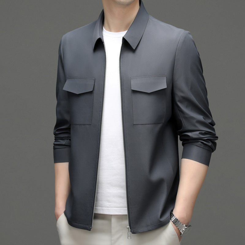 Herren Leichte Reversjacke mit Schlitztaschen | Ideal für Frühling & Sommer