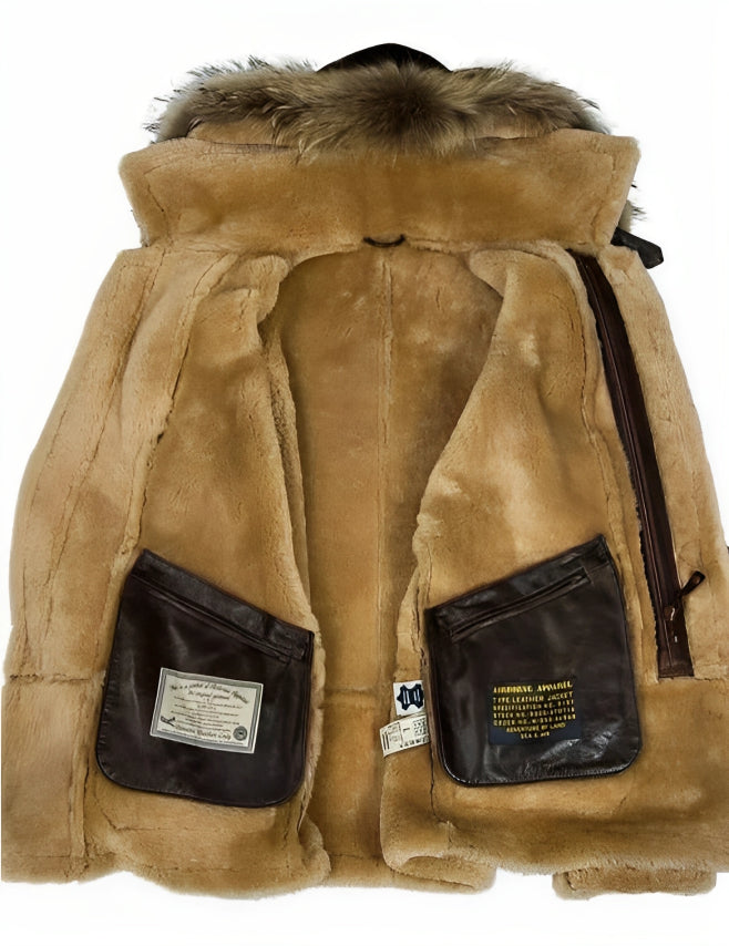Herren Winter Bomberjacke mit Fleeceimitat und einreihigem Verschluss